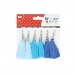 Pompon Bleu 6 pi&egrave;ces