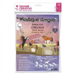 Kit DIY Porte-Cl&eacute;s Chevaux - Graine Cr&eacute;ative - 6 pcs - Plastique Dingue - Accessoires Personnalis&eacute;s - Cr&eacute;ativit&eacute;