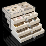 5-kihiline l&auml;bipaistev PET ehtekarp sametvoodriga k&auml;ev&otilde;rudele, s&otilde;rmustele, k&otilde;rvar&otilde;ngastele ja kaelakeedele