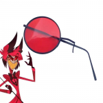 Anime Hazbin Hotel Alastor Cosplay prillid Unisex punased monokulaarsed prillid peakatted Sarv sarv juuksen&otilde;el deemon juukseklambri aksessuaar