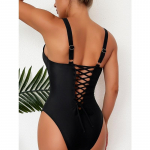 &Uuml;hes t&uuml;kis ujumistrikoo naistele spordibody seljata ujumisriided suvised naissoost suplejad suplemine ujumine monokini rannariided XXL must