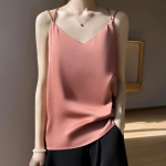 VEZFAA Naiste mood vabaaja suvekevadine &uuml;hev&auml;rviline printimine Varrukateta V-kaelusega pluusid ja s&auml;rgid S valge