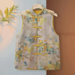 Naiste kevad/s&uuml;gis Hiina stiilis p&uuml;stkrae n&ouml;&ouml;bitav vest - Uus ja moekas disain 3XL (suggested for 120-135 jin)