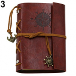 Retro kunstnahast kaanega M&auml;rkmik Journal Traveler Book Diary T&uuml;hi string tumepruun v&auml;rv