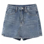 K&otilde;rge v&ouml;&ouml;kohaga A-kujuline teksaseelik naiste suvine Spice Girl &otilde;huke l&uuml;hike seelik Retrosinine alaosa Y2k riietus korea stiilis S sinine