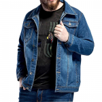 Meeste suur suurus 7XL 8XL Sinine teksajakk Kevadine lahtine suur krae Vabaajajakk M sinine