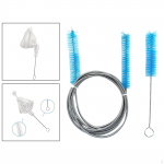 2 Pieces Long Wire Brush Watch Cleaning 22 mm Tube Dust Removal Tool for Coffee Machines valge