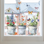 Kahepoolne v&auml;rvilised lilled liblikas seinakleebis elektrostaatiline pasta, aknaklaasi pasta N&auml;htav dekoratiivne seinakleebis 30*38CM