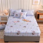 Voodilinad Fitted Sheet Print Paks madratsi kate voodikatte jaoks Libisemisvastane voodipadi Protecotr kate Voodimati kate ilma padjap&uuml;&uuml;rita 90x200cm Only sheet