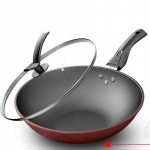Kleepumatu Wok-pann kodumajapidamises kasutatava v&auml;hem &otilde;lise suitsuga raudpanniga induktsioonpliidiga, universaalne 30-36 cm 30cm