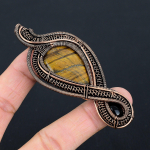 Tiger Eye, Black Onyx Handmade Copper Wire Wrap Pendant 3.54 y9d85