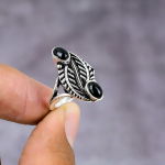 Black Onyx Handmade 925 Sterling Silver Jewelry Ring Size 6.5 l0d21