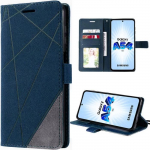 Coque pour samsung galaxy a54 5g - booling - motif effet cuir &eacute;l&eacute;gant - bleu marine
