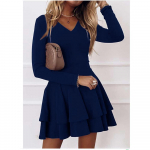 S&uuml;gis ja Talv Uus Vabaaja Naiste Kleit Temperamentne Kommuteeriv Tordikleit L sinine