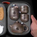 Kaasaskantav lilla liivast reisi teeserviis Kung Fu kiirteekruus teekannu ja vee eraldamine v&auml;listingimustes teekandik &auml;rikingituste komplekt