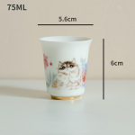 Valgest portselanist armas kasside teekann, armas filtriauguga maalitud draakoni munakann Kvaliteetne majapidamiskeraamiline Kung Fu teekomplekt