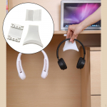 2 Pieces Headphone Hook Hanger under Desk Headset Mount for Jewelry, Bags with Sticky Backing valge