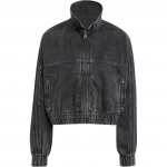 Adidas Originals Premium Essentials &Uuml;hev&auml;rviline L&uuml;hike Teksist Spordijakk Lahtine Pikkade Varrukatega Ameerika Vintage Jakk Naiste jakid Must IW5759 L