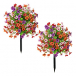 2 tk Kunstlikud Lilla Palli 23,6 Topiaarpuud Maavaiadega Realistlikud Kunstp&otilde;&otilde;sad Lilla &Otilde;itega Sise-Esiku V&auml;lisdekoor