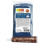 P&acirc;te &agrave; sucre bleu fonc&eacute; 250 g + Stylo chocolat