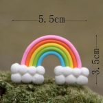 Rainbow Cake Decorating Star Cloud Mini Colorful Fairy Garden Terrarium Figurine Decor Set cake toper birthday decoration B