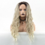 S&uuml;nteetiline tuhkblond pikk parukas lokkis juustega parukas naistele loomulik kohev juus naistele tavalised parukad