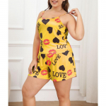 S&uuml;gis- ja talvine naiste pidžaama koduriided Seksikas Sling pidžaama tr&uuml;kitud kaheosaline komplekt 1XL