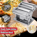 Roostevabast terasest nuudlite valmistamise rull V&auml;rske pasta valmistamise rullmasin spagettide, nuudlite, fettuccine ja pelmeenide jaoks
