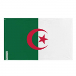 Drapeau - Alg&eacute;rie - 120 x 180 cm - Pol&uuml;ester - Recto/verso - &OElig;illets en fer