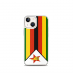 Coque iPhone &ndash; mitmev&auml;rviline &ndash; Drapeau Zimbabwe &ndash; Souple &ndash; &uuml;hilduv iPhone 13 mini &ndash; vertikaalne