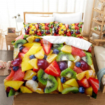 Puuviljane tekikott komplekt Suurus Queen Tekikatted Kahekohaline voodi 220x240 3D &Uuml;hekohaline &Otilde;huke voodipesu komplekt 2 tk 3 tk Padjap&uuml;&uuml;rid Full Twin King EU Sing 135x200cm&Duvet Cover