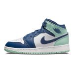 Air Jordan 1 Mid GS Sinine M&uuml;ndiroheline Laste tossud Mystic-Navy Valge M&uuml;ndiroheline-Foam 554725-413 36