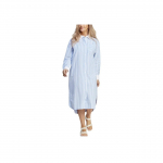 Adidas Originals Premium Essentials Poplin Triibuline &Uuml;herealine Ruudukraega Pikkade Varrukatega Kleit Naiste Kleit Sinine IC5296 S