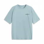 Li Ning CF &Uuml;hev&auml;rviline Kirjadega &Uuml;mara Kaelusega J&auml;&auml;puudutusega Mugav Antibakteriaalne L&uuml;hikeste Varrukatega T-s&auml;rk Meeste T-s&auml;rgid Kalasilm-roheline ATSV189-4 S