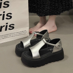 Moodsad platvormsandaalid naistele Paks tald Slip-on kingad Suvised v&auml;litingimuste jalatsid Naiste mood Vaba aja sandaalid Sandalias De Mujer 35 h&otilde;be