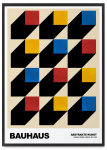 Plakat bauhaus kwadraty kolorowe sześciany 21x30 cm
