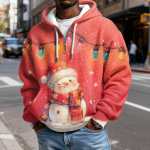 Meeste Mood Trendikas Poollukuga Kapuutsiga Pullover Paksust Fliisist Tekstuuriga Kapuutsiga Dressipluus XL arbuusipunane v&auml;rv