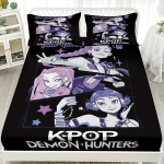 K-Pop D-Deemonik&uuml;tid Kohandatud DIY Paigaldatav Voodilina 2 Padjap&uuml;&uuml;riga S&uuml;gava Taskuga Kodu Dekoratsiooniks Personaliseeritud Voodikate 90x200x25cm 3pcs