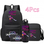 4 tk/komplekt Anime Joonisfilm K-Pop Prindiga Seljakott 750 ml veepudeliga Teismelisele &Otilde;pilasele T&uuml;drukule Poisile Raamatukott Lapse Kingitus Suure Mahutavusega Reisikott