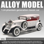 Simulatsioon 1:24 Fantom Vintage Auto Sulamist Auto Mudeli Kollektsiooni Kaunistused Heli Valgus T&otilde;mba Tagasi Poisi Kingitus Heli Valgus Miniatuur valge