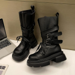 Mood Talv Naiste Biker Saapad Mood Pandlaga Daamide Elegantsed Platvormiga Madalad L&uuml;hikesed Saapad Vabaaja Naiste Ratsasaapad 40 must