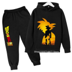 Poiste T&uuml;drukute Riided Dragonball Goku Kapuutsiga Komplekt Lastele 2tk Kevad S&uuml;gis V&auml;ikelaste T&uuml;drukute Multikaga Kapuutsiga P&uuml;ksid Treening&uuml;likond Riided 150 black