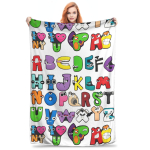 Alphabet Lore F Tekid Flanellist Kaunistus Poistele &Otilde;ppimiseks T&auml;hti Hingav Pehme Visketekk Voodi Kontori jaoks Pl&uuml;&uuml;sist &Otilde;huke Tekk 40x50in