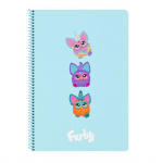 Carnet couverture rigide - safta - 80 feuilles - 21,5x31 cm - Bleu ciel - Spirale m&eacute;tallique - Grilles 4x4 mm sinine