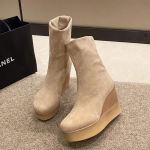 Kiilud Naiste Pahkluu Lumisaapad Platvorm Suede K&otilde;rged Kontsad Kingad Uus Mood Naiste Chelsea Saapad Talvine Disainer Botas Mujer 35 black