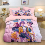 K-Pop Voodipesu Komplekt Demon Hunters Teemaline roosa v&otilde;i must teine k&uuml;lg Prindiga Pol&uuml;ester &Uuml;li&otilde;pilaste Korteri Tekikate Poistele T&uuml;drukutele Kingitus 264x229cm