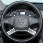 K&auml;sitsi &otilde;mmeldud must kunstnahast autojuhtimiskangi kattekomplekt Mercedes Benz W164 M-klassile ML350 ML500 X164 GL-klassile GL4 White Thread