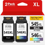 Cartouches d'encre - Canon PG 545XL CL 546XL - Pack de 2 - Haut rendement - Compatible PIXMA