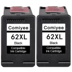 2 Noir Cartouches d'encre Compatible pour HP 62 XL 62XL Compatible pour Envy 5540 5541 5542 5544 5545 5546 5547 5640 5642 5660 7640