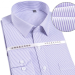 Puuvillane meeste triibuline Boutique vabaaja pikkade varrukatega s&auml;rk 5XL